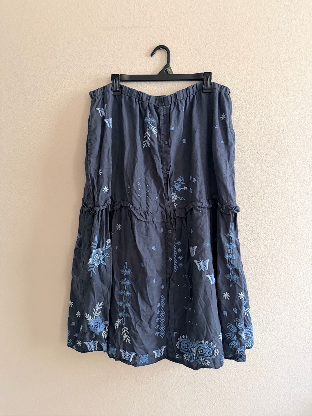Johnny Was Nico Ruffle Tiered Midi Skirt